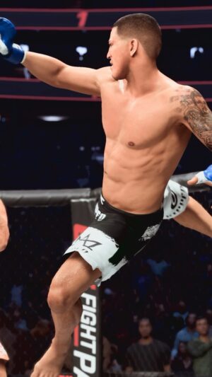 Anthony Pettis Instagram - Like a ninja with the Showtime Kick 🥷

@showtimepettis #UFC5