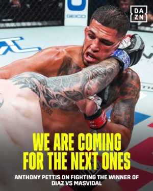 Anthony Pettis Instagram - Will @showtimepettis face the winner of #DiazMasvidal if victorious Saturday night?! 🤔

Watch #DiazMasvidal LIVE on DAZN, July 6.