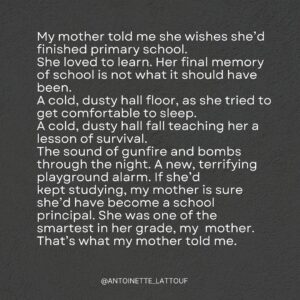 Antoinette Lattouf Instagram - My mother أمي.
Her story.  قصتها