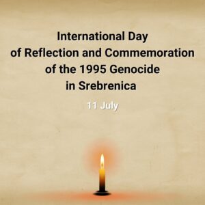António Guterres Instagram - 11 July marks the first International Day of Reflection and Commemoration of the 1995 Genocide in Srebrenica.

29 years ago, the UN and the world failed the people of Srebrenica. Over 8,000 Bosnian Muslims were systematically murdered, and their remains buried in mass graves.

The genocide in Srebrenica stands as a harrowing testament to the devastating consequences of inaction in the face of hatred. We must fight against division and intolerance, stand up for human rights, and promote mutual understanding and reconciliation.

May the memory of Srebrenica strengthen our resolve to build a world free from the scourge of genocide – a world where justice and peace prevail, where “never again” is a solemn promise fulfilled for all humanity.