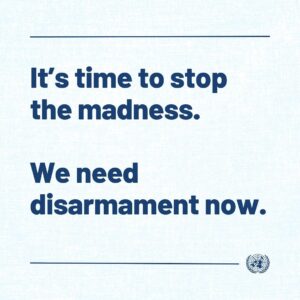 António Guterres Instagram - Disarmament and non-proliferation are critical not only to a peaceful future, but to our very existence.

This International Day for Disarmament and Non-Proliferation Awareness comes at a perilous moment, marked by rising levels of military spending, deepening geopolitical tensions and growing violent conflicts across the globe.

Global leaders must invest in peace by strengthening the systems and tools that prevent the proliferation and use of deadly weapons, and by developing disarmament solutions.

We must speak with one loud, clear voice.

It’s time to stop the madness.

We need disarmament now.