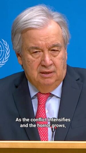 António Guterres Instagram - A humanitarian ceasefire is the only way to begin to meet the desperate needs of people in Gaza and end their ongoing nightmare.

I hope that the Security Council resolution adopted today may help to create the conditions for that finally to happen.

But much more is needed.

As the conflict intensifies and the horror grows, we will continue to do our part.

We will not give up.

At the same time, the international community must speak with one voice: for peace, for the protection of civilians, for an end to suffering, and for a commitment to the two-state solution – backed with action.