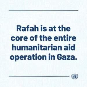 António Guterres Instagram - The humanitarian aid operation in Gaza is now on life support. It is barely functioning.

Humanitarians are working under unimaginable conditions – including live fire, multiple physical obstacles and Israeli restrictions, as well as the breakdown of public order.

Rafah is at the core of the entire humanitarian aid operation in Gaza.

An all-out offensive on the city would be devastating for 1.5 million Palestinian civilians who are already on the edge of survival.