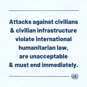 António Guterres Instagram - I condemn in the strongest terms the overnight large-scale missile and drone attack by Russia on Ukrainian cities and towns across the country.

Attacks against civilians and civilian infrastructure violate international humanitarian law, are unacceptable and must end immediately.