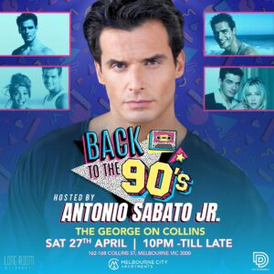 Antonio Sabàto, Jr. Instagram - I can't wait to bring it back back to the 90s next Saturday @thegeorgeoncollins with @steven.malkoun for @longroom_saturdays . Come hang out with myself, @dandelts and crew. Shout out to @guiltycholocates @fruittreecider @mca.penthouses
