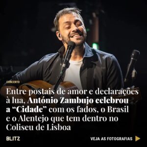 António Zambujo Instagram - Entre postais de amor adolescente e declarações à lua, momentos de grande intimidade e o registo bem-humorado que lhe é característico, António Zambujo lançou as mais fortes cartadas do novo disco, “Cidade”, este domingo à noite, no Coliseu dos Recreios, em Lisboa.

Acompanhado por uma banda irrepreensível, readaptou, também, para esta sua nova vida em palco, as canções mais populares de um percurso com mais de 20 anos.

Deslize para ver as fotografias do espetáculo e leia a reportagem da noite na BLITZ, em expresso.pt/blitz

📷 @ritacarmo_photography 

#antóniozambujo #cidade #concerto #música