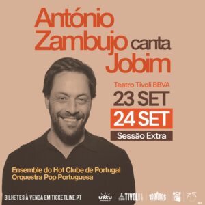 António Zambujo Instagram - Os bilhetes para a primeira data “voaram” em poucos dias e queremos todos a viver o concerto único que se aproxima, por isso mesmo… 🚨 DATA EXTRA de “Zambujo canta Jobim” no @teatrotivolibbva 🥹

O artista, que é um dos maiores representantes da música, da língua e da cultura portuguesa da atualidade a nível nacional e internacional, sobe a palco acompanhado pelo Ensemble do @hotclubedeportugal e pela @orquestrapopportuguesa 🎶

Assume a influência da música brasileira de forma inequívoca, ao editar um disco de homenagem a Chico Buarque em 2016, e neste concerto visitará o repertório de António Carlos Jobim com os arranjos de Nelson Riddle utilizados nas gravações históricas pelo próprio Jobim.

🎟️ Bilhetes já disponíveis em @ticketlinept e locais habituais