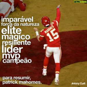 Antony Curti Instagram - Por mais que eu me esforçasse para escrever uma crônica, chega um ponto que palavras ficam desnecessárias. Quando o simples nome de um jogador vira sinônimo da excelência maior em seu ofício, apenas dizer seu nome já basta. 

Patrick Mahomes. É isso.
