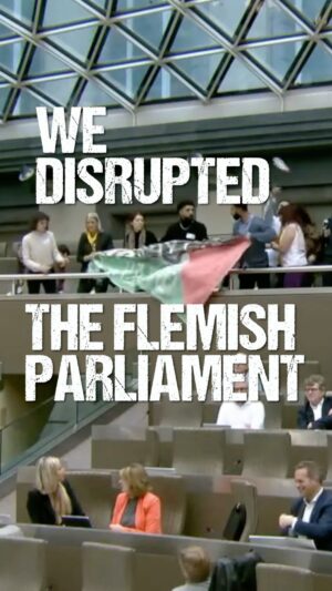 Anuna De Wever Instagram - 🚨MAKE THIS GO VIRAL!🚨

We disrupted the Flemish Parliament, demanding a ban on the transit and sale of weapons to Ixrahell. 

This is the 138th day of the genocide against the people of Gaza. 138 days of relentless bombardments on people, homes, orchards, universities, mosques, and hospitals.

Through the port of Antwerp, ships from the Ixrahelli shipping company Zim have been able to transport 246 tons of ammunition and 20 tons of detonators to Israel. And they continue to do so... 

This weaponry is now sowing death and destruction in G@z@, Lebanon, and Syria.
Our policy makers are complicit in these crimes.

We have the power.
Pressure our policy makers.
Stop arming Gen0cide.

#BoycottZim
🍉

🎥: @thomas.maddens