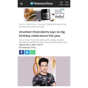 Anusheel Chakrabarty Instagram - 𝙏𝙝𝙖𝙣𝙠 𝙮𝙤𝙪 𝙖𝙡𝙡 𝙨𝙤 𝙢𝙪𝙘𝙝 🙏 𝙛𝙤𝙧 𝙩𝙤𝙣𝙨 𝙤𝙛 𝙬𝙖𝙧𝙢,𝙡𝙤𝙫𝙚𝙡𝙮 𝙖𝙣𝙙 𝙬𝙤𝙣𝙙𝙚𝙧𝙛𝙪𝙡 𝙬𝙞𝙨𝙝𝙚𝙨 𝙄 𝙜𝙤𝙩 𝙤𝙣 𝙢𝙮 𝙗𝙞𝙧𝙩𝙝𝙙𝙖𝙮 🎂 .𝘼𝙨 𝙮𝙤𝙪 𝙖𝙡𝙡 𝙠𝙣𝙤𝙬 𝙩𝙝𝙞𝙨 𝙮𝙚𝙖𝙧 𝙄 𝙙𝙞𝙙𝙣’𝙩 𝙘𝙚𝙡𝙚𝙗𝙧𝙖𝙩𝙚 𝙢𝙮 𝙗𝙞𝙧𝙩𝙝𝙙𝙖𝙮 𝙤𝙣 𝙖 𝙝𝙞𝙜𝙝 𝙨𝙘𝙖𝙡𝙚 𝙖𝙨 𝙄 𝙙𝙞𝙙 𝙡𝙖𝙨𝙩 𝙮𝙚𝙖𝙧,𝙝𝙤𝙥𝙚 𝙮𝙤𝙪 𝙖𝙡𝙡 𝙧𝙚𝙖𝙙 𝙩𝙝𝙞𝙨 𝙖𝙧𝙩𝙞𝙘𝙡𝙚 𝙤𝙣 ‘𝙃𝙞𝙣𝙙𝙪𝙨𝙩𝙖𝙣 𝙏𝙞𝙢𝙚𝙨’ @hindustantimes 𝙖𝙣𝙙 𝙜𝙤𝙩 𝙩𝙤 𝙠𝙣𝙤𝙬 𝙩𝙝𝙚 𝙧𝙚𝙖𝙨𝙤𝙣 𝙗𝙚𝙝𝙞𝙣𝙙 𝙞𝙩.𝙄𝙢 𝙤𝙫𝙚𝙧𝙬𝙝𝙚𝙡𝙢𝙚𝙙 𝙩𝙤 𝙧𝙚𝙘𝙚𝙞𝙫𝙚 𝙬𝙞𝙨𝙝𝙚𝙨 𝙛𝙧𝙤𝙢 𝙐𝙎𝘼 🇺🇸 ,𝙐𝙆 🇬🇧 ,𝙎𝙤𝙪𝙩𝙝 𝘼𝙛𝙧𝙞𝙘𝙖 🇿🇦 ,𝙎𝙞𝙣𝙜𝙖𝙥𝙤𝙧𝙚 🇸🇬 ,𝙅𝙖𝙥𝙖𝙣 🇯🇵 ,𝙈𝙮𝙖𝙣𝙢𝙖𝙧 🇲🇲 ,𝙃𝙤𝙡𝙡𝙖𝙣𝙙 🇳🇱 ,𝙂𝙚𝙧𝙢𝙖𝙣𝙮 🇩🇪, 𝘽𝙧𝙖𝙯𝙞𝙡 🇧🇷 ,𝙋𝙖𝙠𝙞𝙨𝙩𝙖𝙣 🇵🇰 ,𝘽𝙖𝙣𝙜𝙡𝙖𝙙𝙚𝙨𝙝 🇧🇩 ,𝙉𝙚𝙥𝙖𝙡 🇳🇵& 𝙢𝙖𝙣𝙮 𝙨𝙩𝙖𝙩𝙚𝙨 𝙤𝙛 𝙢𝙮 𝙘𝙤𝙪𝙣𝙩𝙧𝙮 𝙄𝙣𝙙𝙞𝙖 🇮🇳,𝙡𝙪𝙘𝙠𝙮 𝙩𝙤 𝙝𝙖𝙫𝙚 𝙛𝙧𝙞𝙚𝙣𝙙𝙨 & 𝙛𝙤𝙡𝙡𝙤𝙬𝙚𝙧𝙨 𝙛𝙧𝙤𝙢 𝙖𝙡𝙡 𝙤𝙫𝙚𝙧 𝙩𝙝𝙚 𝙬𝙤𝙧𝙡𝙙 🌍,𝙩𝙝𝙚 𝙨𝙩𝙤𝙧𝙞𝙚𝙨 𝙮𝙤𝙪 𝙨𝙖𝙬 𝙬𝙖𝙨 𝙟𝙪𝙨𝙩 𝙢𝙚 & 𝙢𝙚 𝙛𝙧𝙞𝙚𝙣𝙙 𝙘𝙝𝙞𝙡𝙡𝙞𝙣𝙜 𝙤𝙪𝙩 𝙖𝙩 𝙩𝙝𝙚 𝙃𝙤𝙩𝙚𝙡 𝙄𝙣𝙩𝙚𝙧𝙘𝙤𝙣𝙩𝙞𝙣𝙚𝙣𝙩𝙖𝙡 𝙖𝙩 𝙈𝙖𝙧𝙞𝙣𝙚 𝘿𝙧𝙞𝙫𝙚 𝙞𝙣 𝙈𝙪𝙢𝙗𝙖𝙞,𝙙𝙪𝙚 𝙩𝙤 𝙩𝙝𝙚 𝙧𝙚𝙘𝙚𝙣𝙩 𝙣𝙞𝙜𝙝𝙩 𝙘𝙪𝙧𝙛𝙚𝙬,𝙬𝙚 𝙘𝙤𝙪𝙡𝙙𝙣’𝙩 𝙢𝙖𝙠𝙚 𝙩𝙝𝙚 𝙢𝙤𝙨𝙩 𝙤𝙛 𝙞𝙩 𝙗𝙪𝙩 𝙙𝙞𝙙 𝙬𝙝𝙖𝙩’𝙨 𝙗𝙚𝙨𝙩 𝙞𝙣 𝙩𝙝𝙞𝙨 𝙙𝙞𝙛𝙛𝙞𝙘𝙪𝙡𝙩 𝙩𝙞𝙢𝙚𝙨. 𝘼𝙣𝙮𝙬𝙖𝙮𝙨 𝙖 𝙗𝙞𝙜 𝙗𝙚𝙖𝙧 𝙝𝙪𝙜 𝙩𝙤 𝙖𝙡𝙡,𝙡𝙤𝙫𝙚 𝙮𝙤𝙪 𝙢𝙮 𝙄𝙣𝙨𝙩𝙖𝙜𝙧𝙖𝙢 𝙛𝙖𝙢𝙞𝙡𝙮 ❤️😘
.
.
#hindustantimes #hindustantimesnewspaper #epaper #anusheelchakrabarty #actor #bollywood #birthday #news #covid #media #india #instagram #currentaffairs #breakingnews #coronavirus #instagood #newspapers #follow #journalism #photooftheday #trending #corona #nightcurfewmaharashtra #mumbai #like  #latestnews #press #article #bhfyp