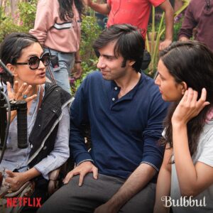 Anvita Dutt Instagram - Talking about many kinds of love on sets of #Bulbbul with @tripti_dimri and @avinashtiwary15 watch how it unfolds on Netflix @netflix_in @officialcsfilms @anushkasharma @kans26 @tripti_dimri @avinashtiwary15 @rahulbose7 @paoli_dam @parambratachattopadhyay @manojmittra @saurabhma @an5hai @siddharthdiwan @itsamittrivedi @rameshwar_s_bhagat @lifaafa_ @veerakapuree #AnishJohn @rod__sunil  @hingoraniharry @keitanyadav @redchillies.vfx  @redchillies.color @kyana.emmot
 @castingbay #atulmongia @jpaarth