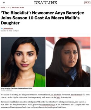 Anya Banerjee Instagram - Overwhelming gratitude at this announcement. Proud to be following in the footsteps of Parminder Nagra’s incomparable legacy on @nbcblacklist ! 🤯 

Thank you to my brilliant reps @lissymaren and @jessica_morgulis at @authenticmgmt and @moysty at @lionrockmanagement 

To my family, teachers and loved ones who I’ve turned to time and time again for courage and wisdom, especially over the past couple of years—You made this all possible!