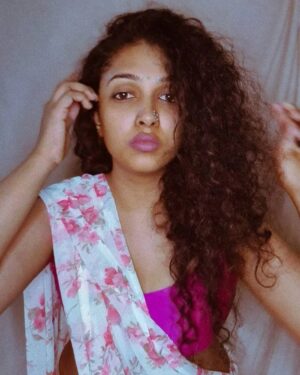 Apoorva Bhardwaj Instagram - Muse for the day- hair, floral printed saree, nose pin and yours truly...
.
.
.
.
.
.
.
.
.
#actor #curlyhairactor #love #model #film #actorslife #movie #kfi #singer #bollywood #cinema #acting #instagood #photography #artist #movies #art #fashion #follow #director #music #like #theatre #actors #sareedraping #photooftheday #cute #drama #apoorvabharadwaj