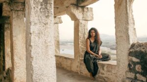 Apoorva Bhardwaj Instagram - Peace is within, yes. But this place was beyond that... 
.
.
Wearing @aneka.stories 
Picture edited by @koushik.gowda_