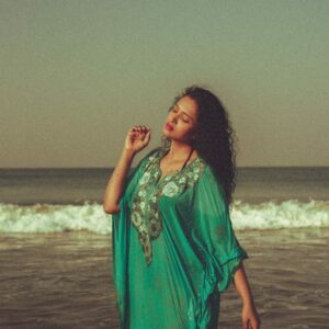 Apoorva Bhardwaj Instagram - To sit in silence at the shore, watch the waves and hear the surf, is to appreciate the very breath and heartbeat of the earth.
-Doe Zantamata

MUAH: @beautifiedby_rakshajois 
Photo credit: @koushik.gowda_
@koushikgowdaphotography
.
.
.
.
.
.
.
.
#beaches #gokarna #gokarnabeach #sunsets #sunlight #kfi #actor #curl #browneyes #curlyhair #kannadaactress #kannadafilmactress #actress #southindianactor #karnataka #karnatakatourism #posing #goodvibes