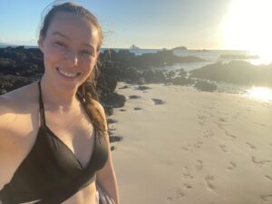April Billingsley Instagram - From hanging with the  #bluefootedbooby to walking through an otherworldly #lavafield. @alecamachogalapagos was an incredible guide on our @galapagosisland tour! Also, I did eat the larva bug 😝 and it turned out to be tasty!
