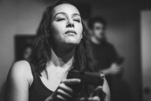 April Billingsley Instagram - Closing out the year by finishing up an incredible stunt class taught by @cbrunettifilm photography credit @edgarpereyraphotography. This may be one of my favorite classes I’ve ever taken. In this first shot, in character I think I’m thinking something like “I had to get out of bed for this…”