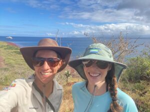 April Billingsley Instagram - From hanging with the  #bluefootedbooby to walking through an otherworldly #lavafield. @alecamachogalapagos was an incredible guide on our @galapagosisland tour! Also, I did eat the larva bug 😝 and it turned out to be tasty!