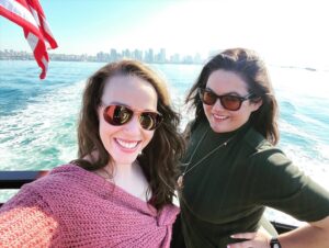 April Billingsley Instagram - When you have an amazing friend who is a flight attendant and it works out to take a quick day trip to see some dolphins and whales in San Diego… we slept most of the day afterwards because of taking Dramamine for the boat, but still worth it! Wouldn’t change a thing and already back home 😊 #dolphins #sandiego