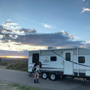 April Mullen Instagram - Trailer living with my Partner in Crime, El Perro! #trailerlife #aprilmullen #doglife #shotlisting