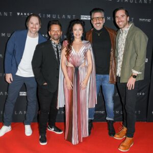 April Mullen Instagram - For One Moment! Simulant Red Carpet @cineplexmovies @mongrelmedia @wangofilms What a weekend !!! Thank you to all those who came out to the big screen to support us ! 
Dress by @lesley_hampton 
Earrings @lucys_handicrafts
@karlymadillmakeup
Photo:
@georgepimentel1
