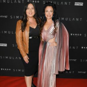 April Mullen Instagram - For One Moment! Simulant Red Carpet @cineplexmovies @mongrelmedia @wangofilms What a weekend !!! Thank you to all those who came out to the big screen to support us ! 
Dress by @lesley_hampton 
Earrings @lucys_handicrafts
@karlymadillmakeup
Photo:
@georgepimentel1