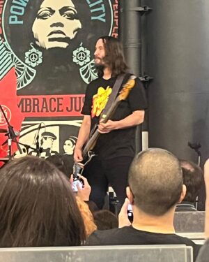 April Schutte Instagram - Well, I finally got to see @dogstarband live 😭 What a gift! (Swipe!) Thank you to @bretdomrose @robmailhouse and Keanu Reeves for giving us this special show at @amoebahollywood !!! I’m forever grateful to my pal, Jax for getting my cd/ticket for me and for @vanessaburgundy for the heads up that the show was happening!! I had to hold back some happy tears but I just kept singing and dancing!!! Hope to get another chance to see them in the future!
.
.
.
#Dogstar #keanu #amoebamusic #bretdomrose #robmailhouse #rockshow