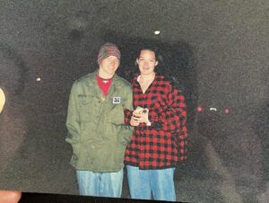 April Schutte Instagram - 2023➡️1997
Do yourself a favor and swipe for a blast from the past! Happy anniversary to my love of 26 years! 
.
.
.
#happyanniversarymylove #26years #26yearstogether #whenwewereyoung #90sfashiontrends #90sclothing #jnco #wearingmydadsclothes #1997