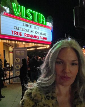 April Schutte Instagram - Thanks, @vistatheaterhollywood for adding that second show! So thrilled that I got to be back at the Vista for this special engagement! Welcome back! 
.
.
.
#100years #vistatheatre #quentintarantino #TrueRomance #AlabamaWorley #onfilmonly