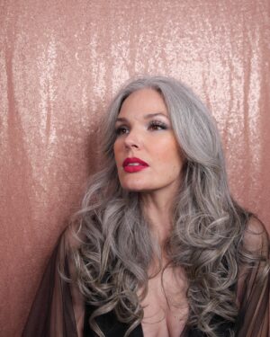 April Schutte Instagram - Took these for an upcoming show! Details to come! Thanks to @shawnslaught for the shots! More of these to come too!
.
.
.
#AprilShowers #glamourshots #hammerhorror #vampirestyle #countess #OnceBitten #greyhairdontcare #silverhairmodel #silversisters #luxyhair #lipbar #bawselady