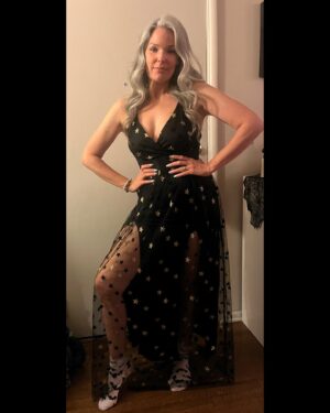 April Schutte Instagram - Why am I like this? 😆 My “Dogstar” dress! @dogstarband ⭐️

“Hands upon your window pane
I’m burning hot in freezing rain
The lust for your life”
.
.
.
#dogstar #stardress #itscalledfashion