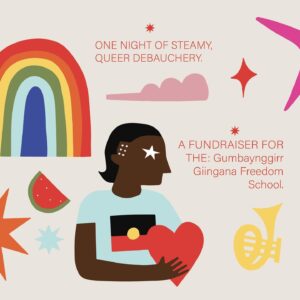 Aretha Brown Instagram - ok (me Blak cupid) is setting everyone up lmfaooo 🏳️‍🌈🌈🫵🏽🏹❤️

**KISS MY ART - is doing a speed-dating fundraiser!! 

Get off hinge and stop checking co-star - I’ll sort you out.

All funds go to the deadly @giingana_freedom_school ! 

Also (the painting pictured is for sale tehe).