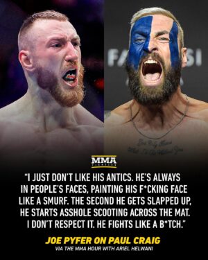 Ariel Helwani Instagram - Joe Pyfer does not like Paul Craig 😳 #TheMMAHour