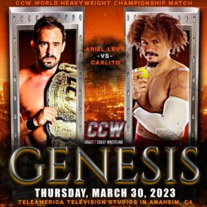 Ariel Levy Instagram - 30 de marzo, Anaheim California.
#thechampthatyoudeserve is spitting the apple back to @litocolon279 @ccwalivetv Genesis. 🍎🚫