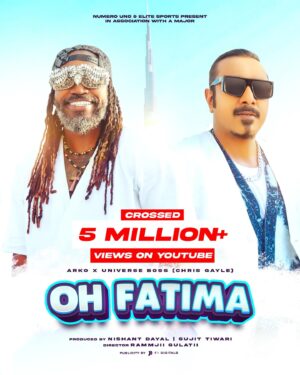 Arko Pravo Mukherjee Instagram - 5M  On Youtube
Thank You All 🙏🙏🙏
#ohfatima #ArkoxChrisGayle #Arko #ChrisGayle #NewSong

@chrisgayle333 @arunsjsingh @elite.sports.m @sujitrtiwari @nishant.dayal @ramjigulatiofficial @dhartigulati @karina.karra @shaanbromusic 
@rhsharma504 @studio504
@mixedbyhanish @shankarabhishek
@luxerojeans (wardrobe courtesy)
@parulchawla9 @samirdharap9
@coloristsandy @ssubsingh
@rohinisethicouturier @akki007.sk