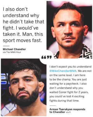 Arman Tsarukyan Instagram - Tsarukyan fired back at Chandler AND Makhachev 👀