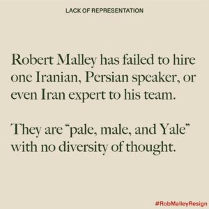Artemis Pebdani Instagram - RP• @nicolenajafi Iranian-Americans demand Robert Malley’s immediate resignation. His failures as Special Envoy for Iran are shameful at best, nefarious at worst. The Biden Administration must heed the voices of the Iranian people. Robert Malley must resign or be replaced immediately. #RobMalleyResign