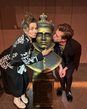 Arthur Darvill Instagram - Had an absolutely lovely time at the Olivier nominees celebration. What a day. Gave a big kiss to the big guy. @olivierawards #olivierawards 
And yes. I’m very excited about my certificate. I don’t think I’ve received a certificate for about 20 years. As you can see. By the look on my face.