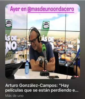 Arturo González-Campos Instagram - Ayer estuve en @MasDeUno con Alsina, @Goyojimenez @leonor_lavado y @LeoHarlem. Más de uno entenderá que fue muy guay para mí estar. Nos hicimos muchas risas!