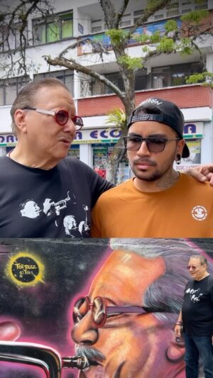Arturo Sandoval Instagram - Visitando el mural hecho en Ibagué, Colombia por el artista Johnny Ortiz . @dibujazos_murales