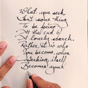 Arunoday Singh Instagram - •
What you seek,
Isn't some thing
To be found 
At the end of
A lonely search.
Rather, it is who
You become, when
Seeking itself,
Becomes your
Holy church.
•
•
#SufiSoulPoetry #PoemForSpiritsWhoWereMadeToWander
#TheSacredSearch