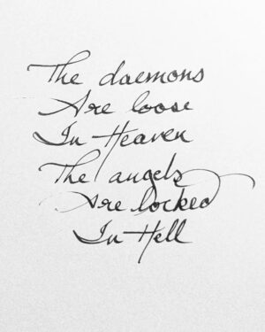 Arunoday Singh Instagram - •
The daemons
Are loose 
In Heaven
The angels
Are locked
In Hell
•
•
#AndIMeanThePlanet
#FeverPoetry
#SufiSoulPoetry