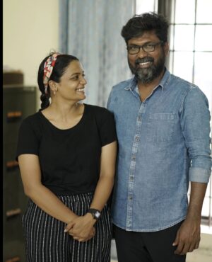 Arya Salim Instagram - A golden moment with Sir  @thenieswarcinematographer ❤️

Pc : @sbk_shuhaib 🥰

#cinematography #abrahamoslermovie 
#positivevibes #malayalammovie #newmovies #aryasalim #trending #maamannan