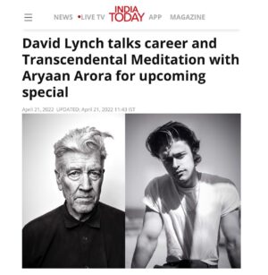 Aryaan Arora Instagram - coming soon @davidlynchfoundation @indiatoday