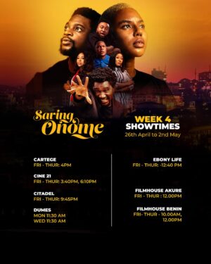 Ashionye Michelle Raccah Instagram - Check out the different days and times you can watch Saving Onome in cinema from today to Thursday!

#savingonomefilm 
#inkblotpresents 
#inkblotstudios