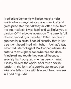 Ashish Shakya Instagram - Guys i wrote a movie, pls suggest a name for it?

(Also gimme 800 crores but make bill for only 3 rupees, baaki adjust, thanks.)