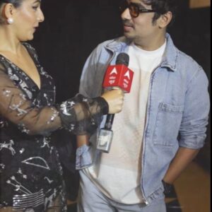 Ashish Verma Instagram - One hell of a “trippy” evening !! With the reel and real family !! After months of togetherness , Can’t tell the difference anymore !! ♥️♥️🤗🤗🦩🦩
Ps- I hope this wasn't a hallucination!! #iykyk 

Hmu: @talibshaikh__7666____  @makeupbyroshan 📸 : @thebubblegumstudios 
#saasbahuaurflamingo #gratitude #premiere