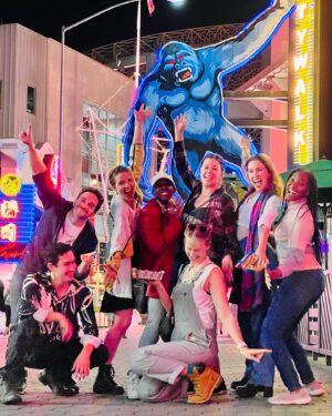 Ashleigh Morghan Instagram - Maggie’s Mama monkey sounds shook our worlds in Kingdom of the Planet of the Apes. WE’RE SO PROUD.
🥰🥰🥰🐵🥰🥰🥰

“But I want to make sure the chicken nuggets are celebrated!” - @maggiethebard