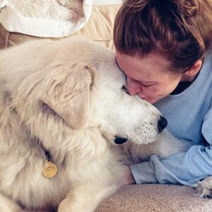 Ashley Bell Instagram - Happy national dog day to my #1 floof!!! She’s always got eyes on me!! She kind of communicates with vibes. She can always read my mind. She won’t do things that don’t make sense and I really appreciate that. And she’s turned my home into her mountain 🏔️ to protect which is my favorite thing in the whole world. 🤍🤍 #nationaldogday #guardianangel #greatpyrenees