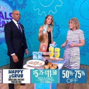 Ashley Davies Instagram - ICYMI @eathappygrub segment on @abcgma3 yesterday. If you shop these deals and steals, you know they offer the best discounts around! While supplies last, don’t miss out on the 50%-75% sale happening now! Stock up for back to school or get a head start on your holiday shopping with the gift for everyone, pancakes! Use the link in my bio to purchase 😁🥞 

@toryjohnson 
#GMA #ToryJohnson #GMA3 #EatHappyGrub #BacktoSchool #Back2School #Sale #pancakes #waffles #ICYMI